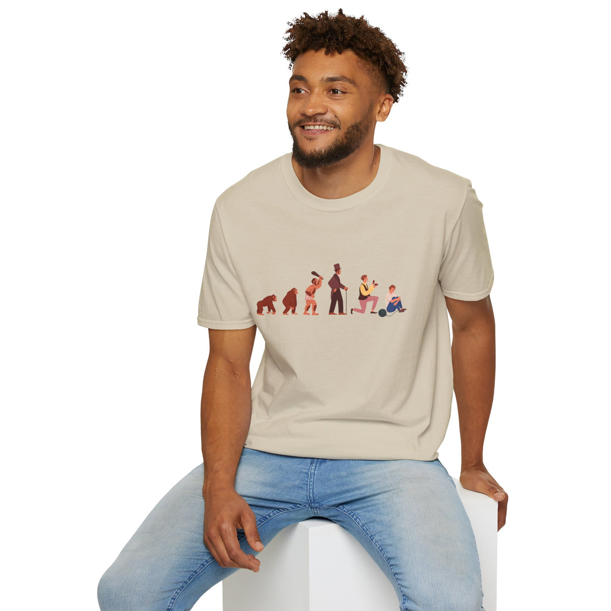 Evolution of a Groom colour art unisex t-shirt by Me&Z