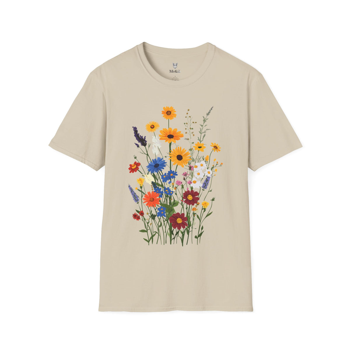 Bohemian wildflower unisex t-shirt by Me&Z, boho bridal party tee