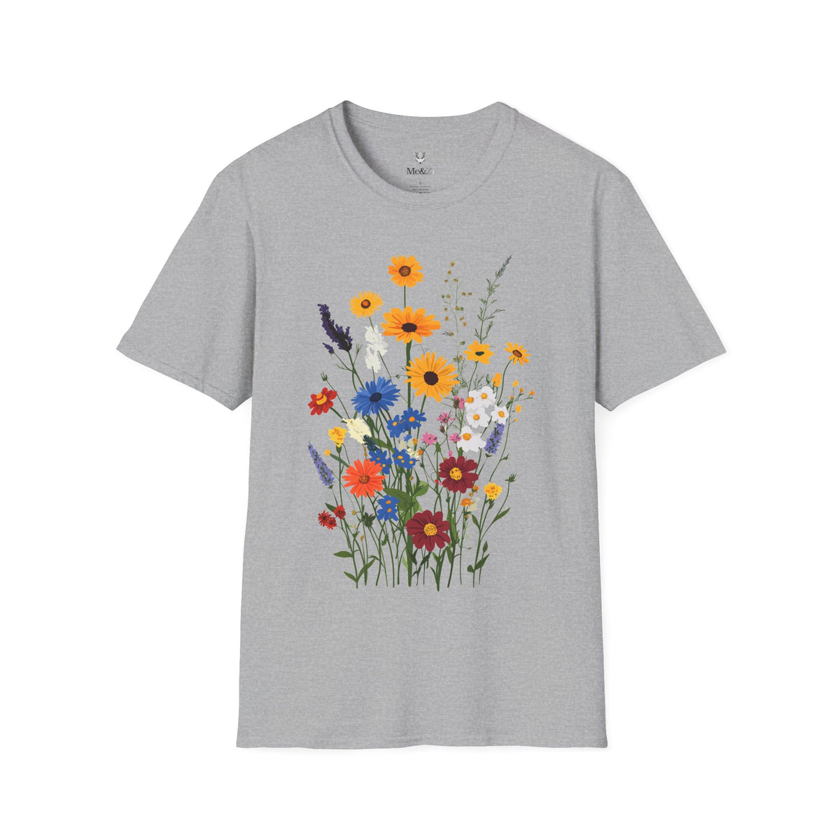 Bohemian wildflower unisex t-shirt by Me&Z, boho bridal party tee