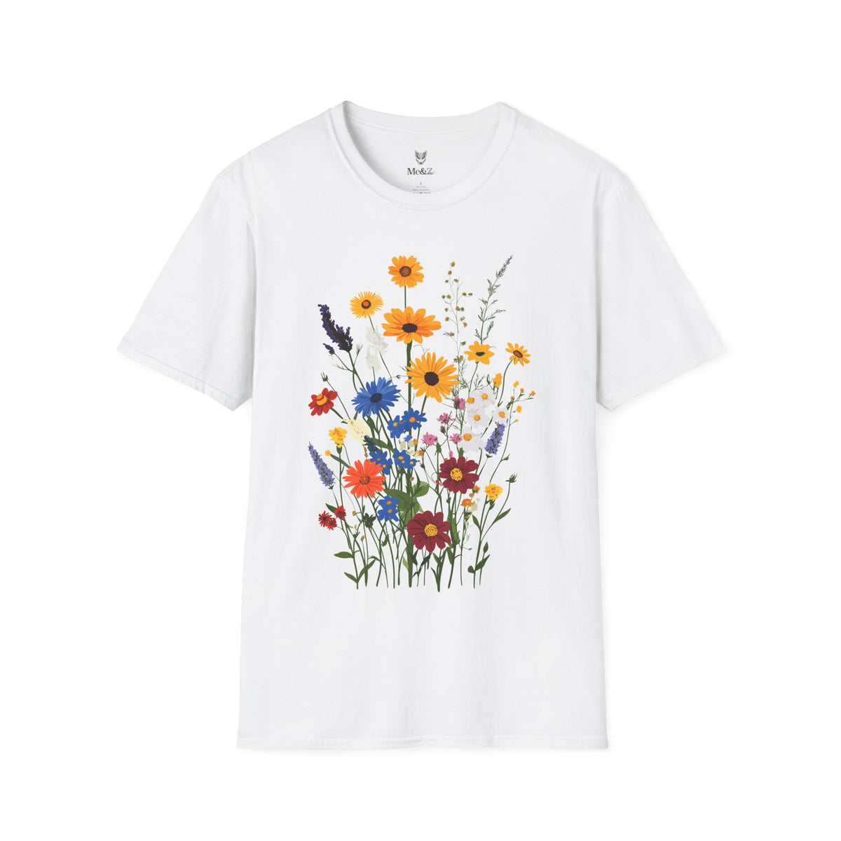 Bohemian wildflower unisex t-shirt by Me&Z, boho bridal party tee