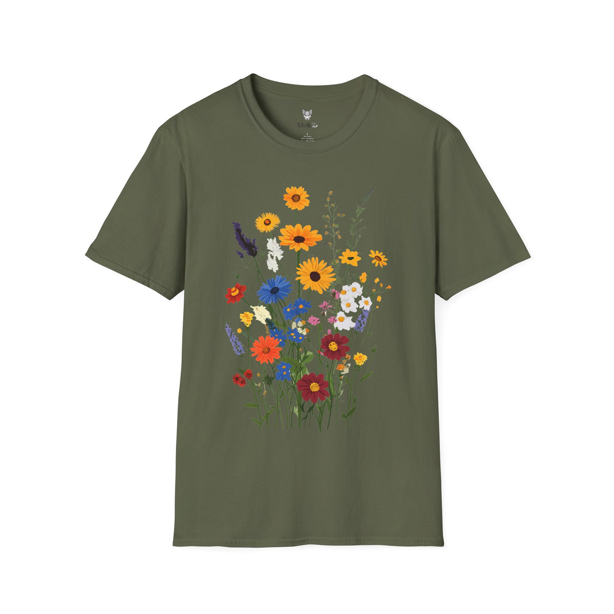 Bohemian wildflower unisex t-shirt by Me&Z, boho bridal party tee