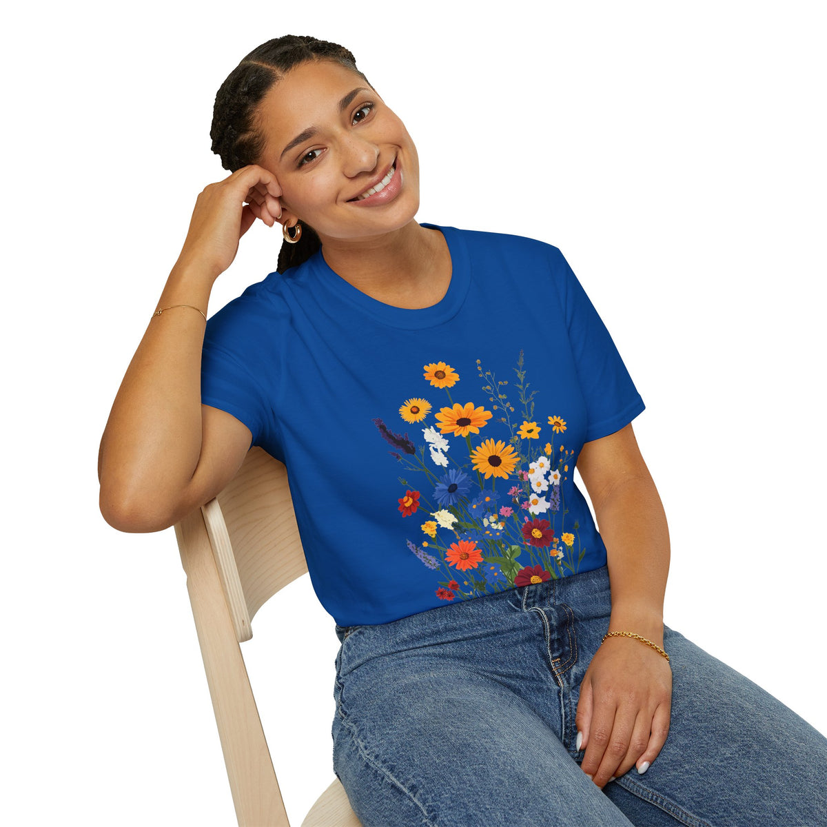 Bohemian wildflower unisex t-shirt by Me&Z, boho bridal party tee