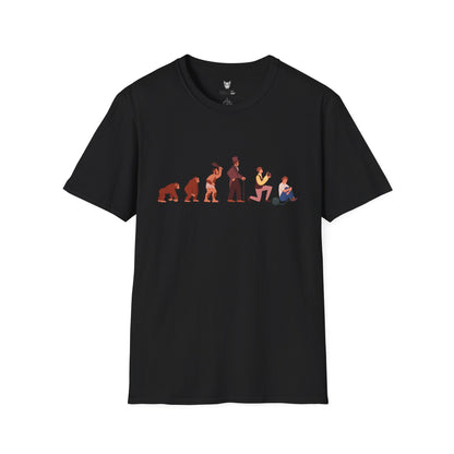 Evolution of a Groom Color Art Unisex Softstyle T-Shirt - Perfect for Bachelor Parties and Casual Wear