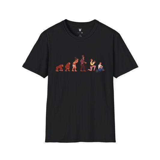 Evolution of a Groom Color Art Unisex Softstyle T-Shirt - Perfect for Bachelor Parties and Casual Wear
